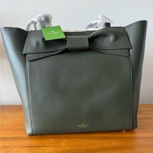 NAT Kate Spade Olive Drive Savannah Tote Loden Bow Tote Olive Green